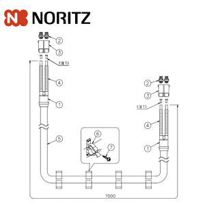施工セット[DH3-4-CH][標準施工・排気延長施工共通部材][浴室暖房乾燥機部材]