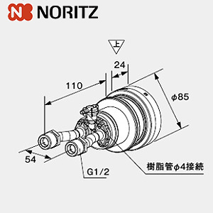 循環アダプターMB2[マイクロバブル][エコジョーズ][ユコアGT][ストレート][給湯器部材]