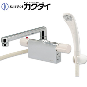 浴室用蛇口[台][デッキ形][サーモスタット付シャワーバス混合水栓][スパウト240mm][湯水芯100〜102mm][一般地]