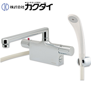 浴室用蛇口[台][デッキ形][サーモスタット付シャワーバス混合水栓][スパウト240mm][湯水芯120mm][一般地]