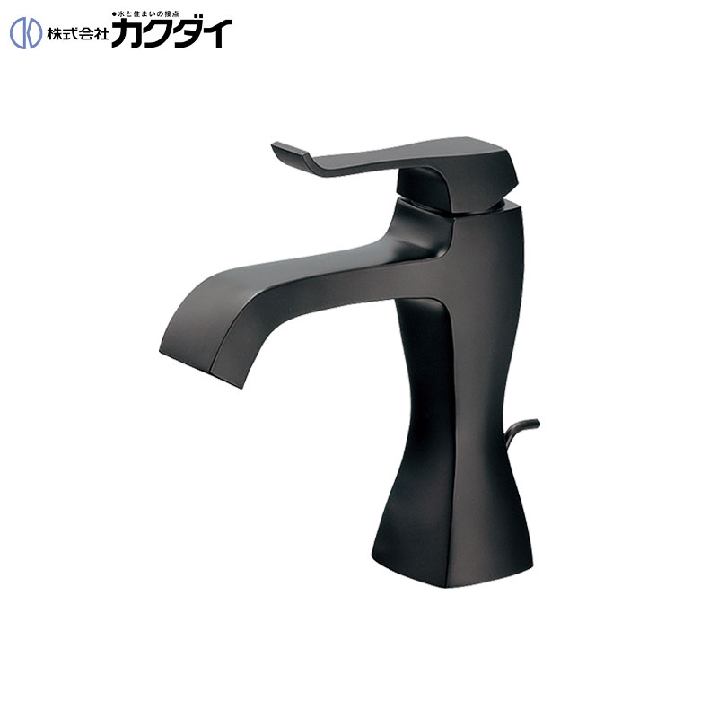 洗面用蛇口 RATONA[台][シングルレバー混合水栓][スパウト125mm][吐水口高さ93mm][引き棒付][マットブラック][一般地]