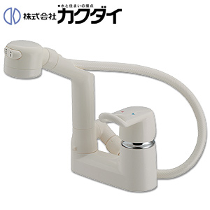 洗面用蛇口[台][シャンプー水栓][シングルレバー混合水栓][スパウト120mm][湯水芯102mm][一般地]