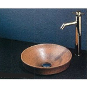 手洗器単品[ハーフベッセル式][半埋込][丸形][φ280][瑠珠][窯肌]