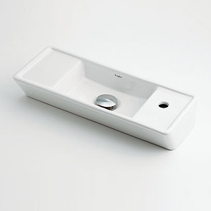 手洗器単品[ベッセル式][角形][水栓取付穴径:φ25][右側1ヶ所][Luju]