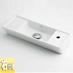 手洗器単品[壁掛式][角形][水栓取付穴径:φ25][右側1ヶ所][Luju]