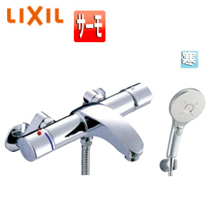 浴室用蛇口 アウゼ[壁][洗い場専用][サーモスタット付シャワーバス混合水栓][エコアクアスイッチシャワーSPA][めっき][吐水口110mm][寒冷地]