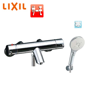 浴室用蛇口 eモダン[壁][洗い場専用][サーモスタット付シャワーバス混合水栓][エコアクアスイッチシャワーSPA][めっき][吐水口66mm][寒冷地]