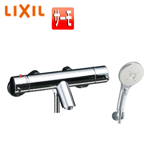 浴室用蛇口 eモダン[壁][洗い場専用][サーモスタット付シャワーバス混合水栓][エコアクアスイッチシャワーSPA][めっき][吐水口66mm][一般地]