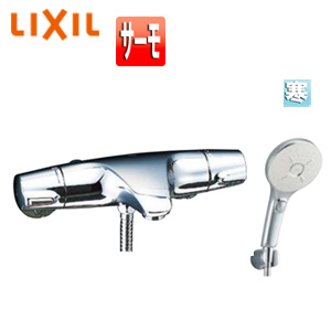 浴室用蛇口 ジュエラ[壁][洗い場専用][サーモスタット付シャワーバス混合水栓][エコアクアスイッチシャワーSPA][めっき][吐水口87mm][寒冷地]