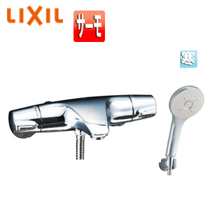 浴室用蛇口 ジュエラ[壁][洗い場専用][サーモスタット付シャワーバス混合水栓][エコアクアシャワーSPA][めっき][吐水口87mm][寒冷地]