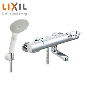 浴室用蛇口 クロマーレS[壁][洗い場専用][サーモスタット付シャワーバス混合水栓][エコアクアスイッチシャワー][吐水口90mm][一般地]