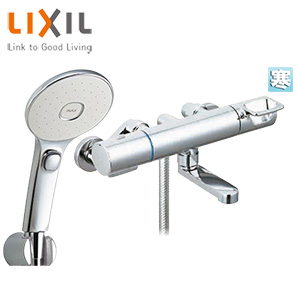 浴室用蛇口 クロマーレS[壁][洗い場専用][サーモスタット付シャワーバス混合水栓][エコアクアスイッチシャワー][めっき][吐水口90mm][寒冷地]