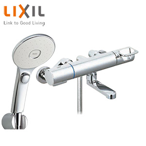 浴室用蛇口 クロマーレS[壁][洗い場専用][サーモスタット付シャワーバス混合水栓][エコアクアスイッチシャワー][めっき][吐水口90mm][一般地]
