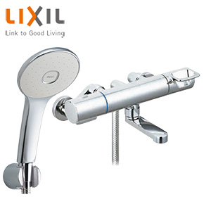 浴室用蛇口 クロマーレS[壁][洗い場専用][サーモスタット付シャワーバス混合水栓][エコアクアシャワー][めっき][吐水口90mm][一般地]
