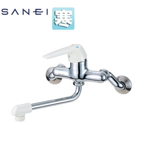 キッチン用蛇口[壁][シングル混合水栓][整流][スパウト170mm][寒冷地]