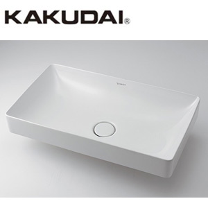 洗面器単品[デュラビット][DuraSquare][ハーフベッセル式][半埋込][角形][600×345][専用排水上部セット付]