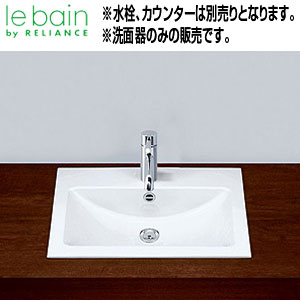 ●洗面器単品[オーバーカウンター式][角形][6L][水栓取付穴径：φ36][中心1ヶ所][アラペ]▲