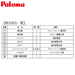 操作部カバーセット[給湯器部材]