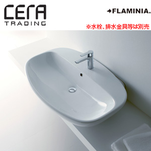 洗面器単品[フラミニア社][ヌーダ][ベッセル式][壁掛式][楕円形][860×580][水栓取付穴径:φ35][中央1ヶ所][ホワイト]