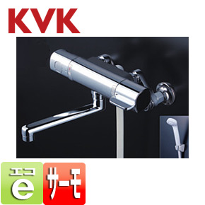 浴室用蛇口[壁][浴槽・洗い場兼用][サーモスタット付シャワーバス混合水栓][楽締めソケット付][eシャワー][一般地]