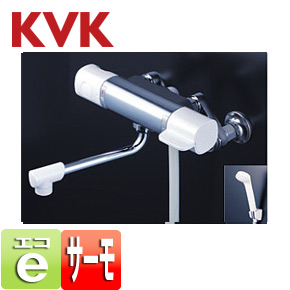 浴室用蛇口[壁][浴槽・洗い場兼用][サーモスタット付シャワーバス混合水栓][楽締めソケット付][eシャワー][一般地]