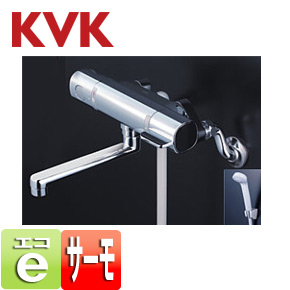 浴室用蛇口[壁][浴槽・洗い場兼用][サーモスタット付シャワーバス混合水栓][取替専用][接続アダプター付][eシャワー][一般地]