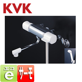 浴室用蛇口[壁][浴槽・洗い場兼用][サーモスタット付シャワーバス混合水栓][取替専用][接続アダプター付][eシャワー][一般地]