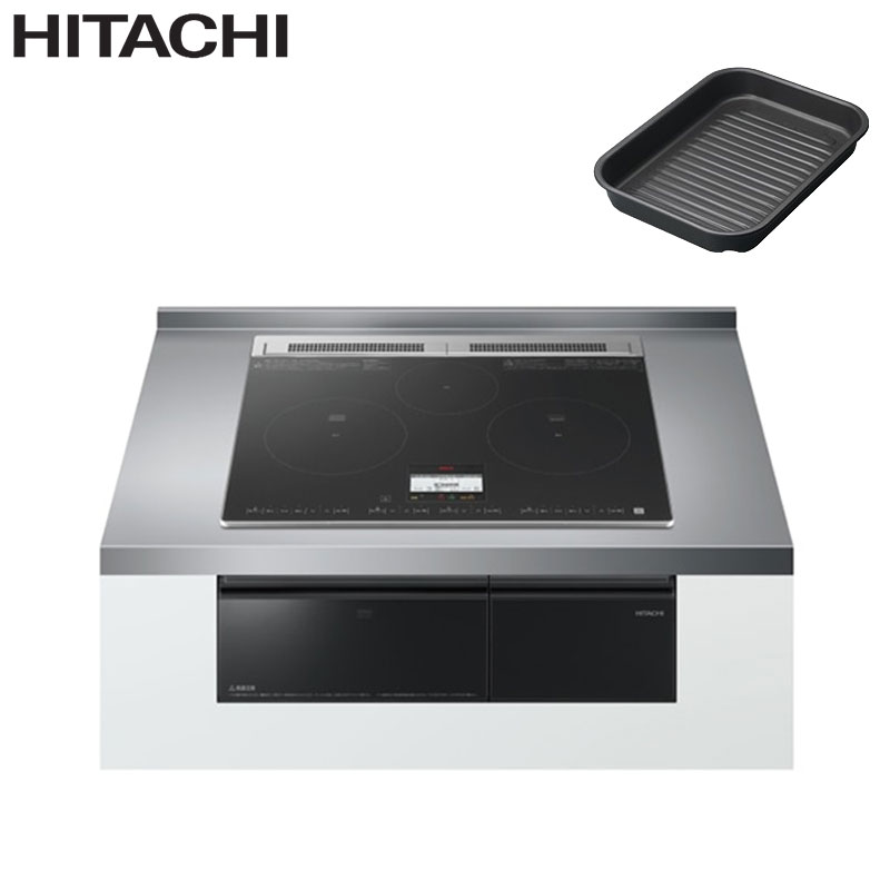 IHクッキングヒーター N8ATシリーズ[60cm][3口IH][マルチグリル][ブラック][鉄・ステンレス対応][30A][単相200V][ラク旨グリル]
