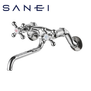 キッチン用蛇口[壁][ツーハンドル混合水栓][スパウト170mm][一般地]