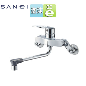 キッチン用蛇口[壁][シングル混合水栓][プラスエコ][泡沫][スパウト190mm][一般地]