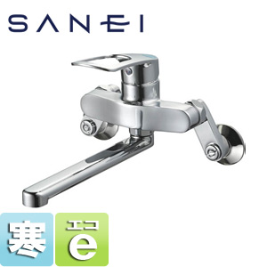 キッチン用蛇口[壁][シングルレバー混合水栓][エコ位置クリック][スパウト190mm][寒冷地]