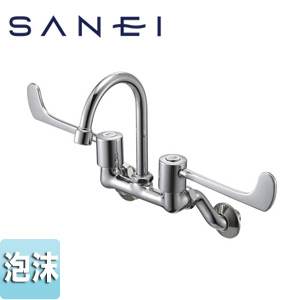 浴室用蛇口[壁][2ハンドル混合水栓][泡沫][スパウト190mm][一般地]