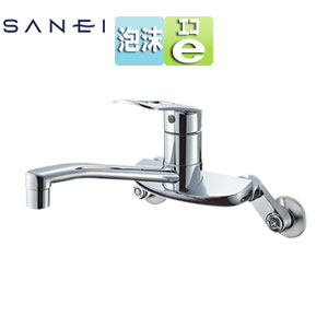 キッチン用蛇口[壁][シングル混合水栓][プラスエコ][泡沫][スパウト200mm][一般地]