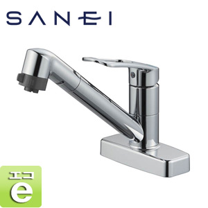 キッチン用蛇口[台][シングルレバー混合水栓][スパウト回転][吐水(シャワー)][エコ位置クリック][湯水芯102mm][スパウト205mm][一般地]