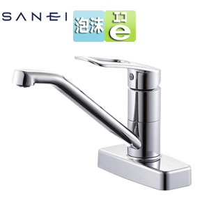 キッチン用蛇口[台][シングル台付混合水栓][ミニキッチン用][プラスエコ][泡沫][スパウト200mm][湯水芯102mm][一般地]