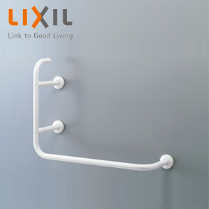 ●手すり[壁固定][L型][多用途用][長さ:600×800mm][前出:150〜250mm][樹脂被覆タイプ][左仕様][ホワイト]