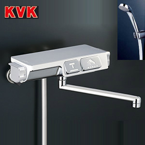 浴室用蛇口 楽ダスシリーズ[壁][洗い場・浴槽兼用][サーモスタット付シャワーバス混合水栓(ワンタッチ式)]