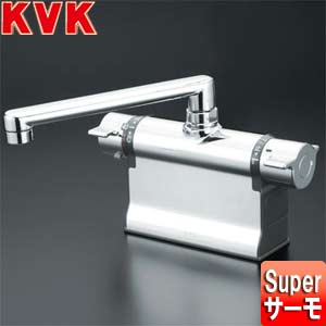 [撥水加工CP]浴室用蛇口[台][浴槽・洗い場兼用][サーモスタット式混合水栓][首長190mm][可変ピッチ式][一般地]