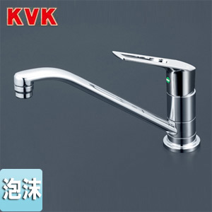 【SALE】[撥水加工CP]キッチン用蛇口[台][シングルレバー混合水栓][流し台用][取付穴兼用][eレバー][泡沫][一般地]