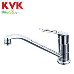 [撥水加工CP]キッチン用蛇口[台][シングルレバー混合水栓][泡沫][取付穴兼用][eレバー][スパウト262mm][一般地]