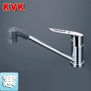 キッチン用蛇口[台][シングルレバー混合水栓][流し台用][eレバー][NSFシャワー][首振りシャワーヘッド][寒冷地]