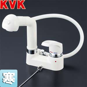 洗面用蛇口[台][洗髪シャワー][シングルレバー混合水栓][オープンホース][ゴム栓付][寒冷地]