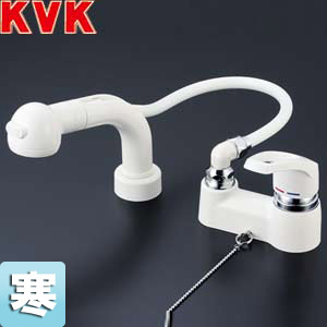 洗面用蛇口[台][洗髪シャワー][シングルレバー混合水栓][シャワー引出][ゴム栓付][寒冷地]