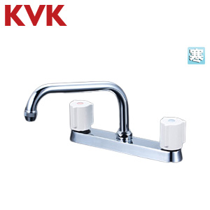 キッチン用蛇口[台][[2ハンドル混合水栓][スパウト240mm][湯水芯204mm][寒冷地]