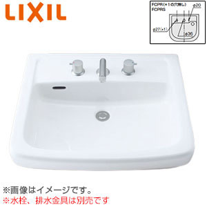 洗面器単品[オーバーカウンター式][セルフリミング式][水栓取付穴径:φ36][中央1ヶ所][排水栓用穴あり]