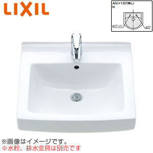 洗面器単品[オーバーカウンター式][角形][水栓取付穴径:φ27][右側1ヶ所]