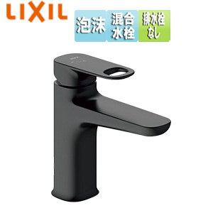 洗面用蛇口 デュアラ[台][エコハンドル][シングルレバー混合水栓][排水栓なし][泡沫][一般地][ブラック]