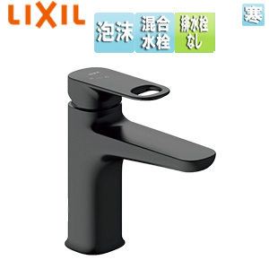 洗面用蛇口 デュアラ[台][エコハンドル][シングルレバー混合水栓][排水栓なし][泡沫][寒冷地][ブラック]