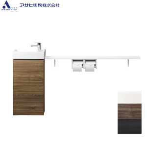 コンパクト手洗器カウンターセット[間口1600mm][2連紙巻器][シングルレバー混合水栓][一般地]