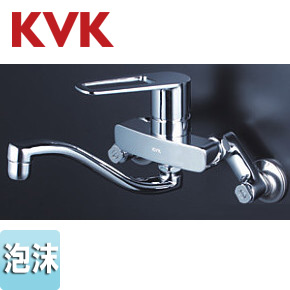 キッチン用蛇口[壁][シングルレバー混合水栓][首長204mm][上向パイプ][泡沫][一般地]